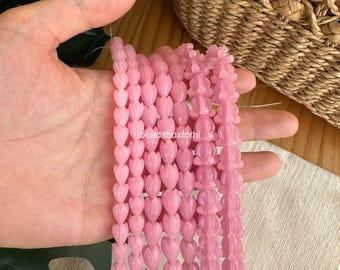 Translucent Pink Jasmine Beads, Resin Hawaiian Pikake Beads, Light Pink Crown Flower Beads, HK86