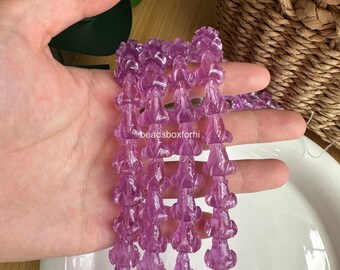 Transparent Purple Puakenikeni Beads, Resin Hawaiian Puakenikeni Beads, Clear Purple Puakenikeni Beads, HK61