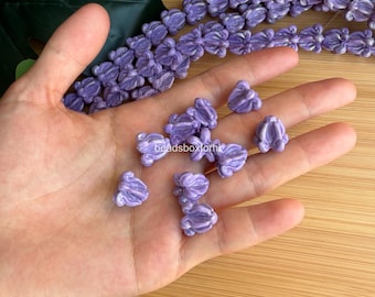 50 PCS 13 mm Purple Hawaiian Crown Flower Beads,  Resin & Coral Powder Purple Crown Flower Beads, Lei Garland Making