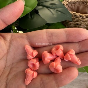Hawaiian Puakenikeni Flower Beads, Resin & Coral Powder Colorful Puakenikeni Beads, Garland / Purse Lei / Car Lei Making, HK6 Coral pink