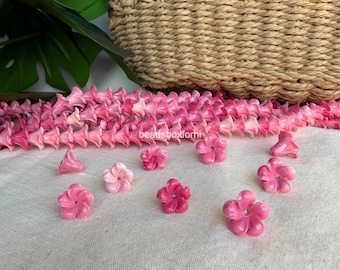 Hawaiian Plumeria Beads, Resin & Coral Powder Colorful Plumeria Beads, Hawaiian Keychain/ Purse Lei Making, HK69