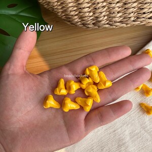 Hawaiian Puakenikeni Flower Beads, Resin & Coral Powder Colorful Puakenikeni Beads, Garland / Purse Lei / Car Lei Making, HK6 (New) Yellow