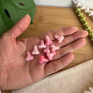 Hawaiian Puakenikeni Flower Beads, Resin & Coral Powder Colorful Puakenikeni Beads, Garland / Purse Lei / Car Lei Making, HK6 Variegated pink