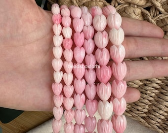 Variegated Light Pink Pikake Beads, Resin & Coral Powder Hawaiian Pikake Beads, Light Pink Pikake Beads, Variegated Pink Jasmine Beads, HK7
