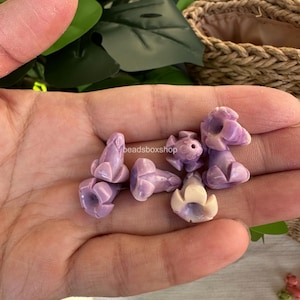 Hawaiian Puakenikeni Flower Beads, Resin & Coral Powder Colorful Puakenikeni Beads, Garland / Purse Lei / Car Lei Making, HK6 Variegated purple