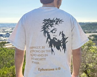 Camiseta extragrande de algodón lavada con nieve