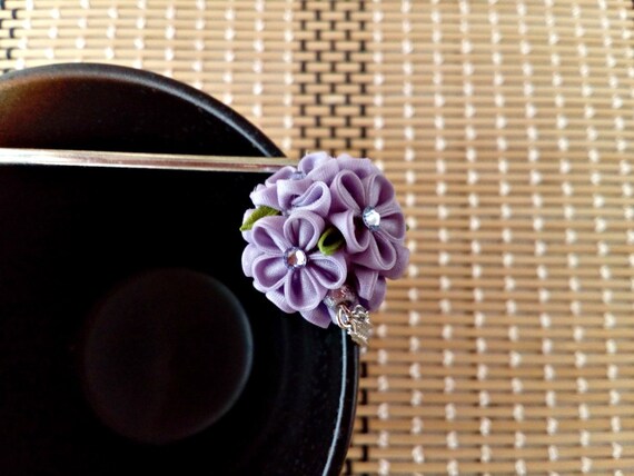 Tsumami Kanzashi Flower Hair Stick Kanzashi Kusudama Japanese Etsy