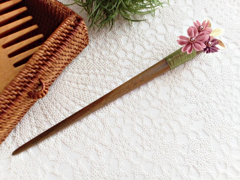 Cherry blossom hair stick flower Japanese hair stick tsumami Etsy