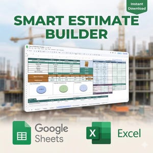 Baukostenvoranschlag Vorlage Google Sheets & Excel | Automatisiertes Werkzeug für die Angebotserstellung und Angebotskalkulation