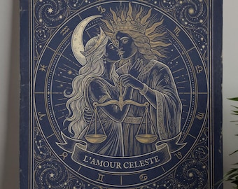 Sun und Moon Kissing Tarot Kartendruck, Celestial Valentine (Digitaler Download)