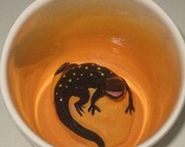 Salamander Mug, Handmade Salamander Coffee Cup, Salamander Surprise Mug, Creature Cup, Animug, (Made to Order)