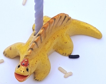 Dinosaur Birthday Candle Holder, Ceramic Cake Dimetrodon Decoration Gift