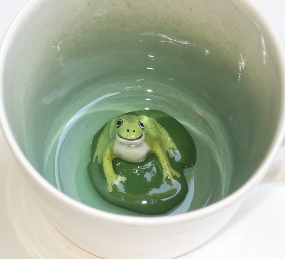 Frog on Lily Pad Surprise Mug / Etsy