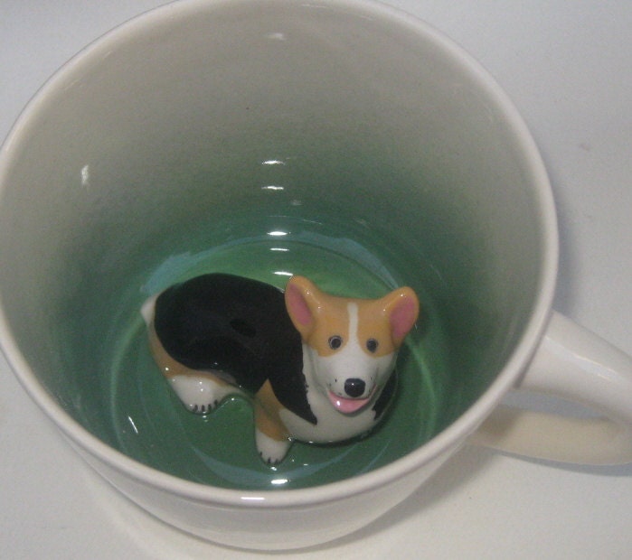 Black and Tan Corgi paw printed (In Stock)