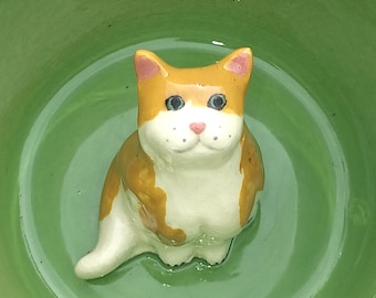 Orange Spotted Fluffy Cat Surprise Mug Paw Printed, Ginger Marmalade Kitten Coffee Cup