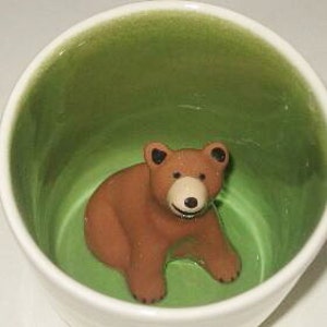 Brown Bear Animug, Surprise Black Bear Teacup