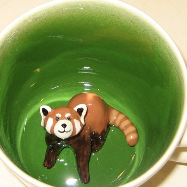 Red Panda Surprise Mug, Peek a boo Mug, Red Panda Teacup