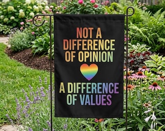 LGBTQ Pride Garden Flag, Equality Quote Yard Flag, Rainbow Heart Flag, Inclusive Love Decor, Pride Month Outdoor Flag