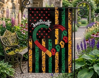 Juneteenth Garden Flag, Black Pride Yard Decor, African American Flag, Freedom Celebration Outdoor Flag