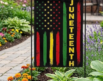 Juneteenth Garden Flag, Pan African Colors Yard Decor, Black Pride Outdoor Flag, Freedom Day Patriotic Flag