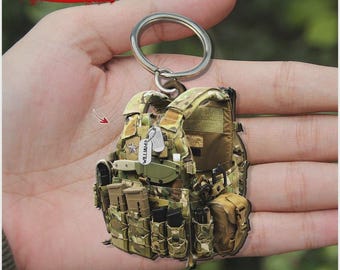 Personalized Soldier Uniform Keychain, Custom Name Acrylic Flat Keychain For Veterans Day