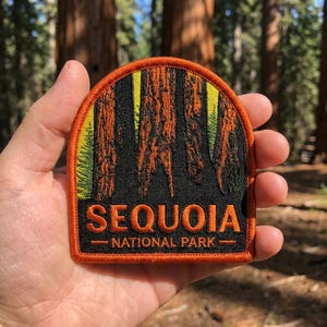 Sequoia California National Park Embroidered Patch, Giant Forest Iron On Sew On Adventure Travel Souvenir Badge