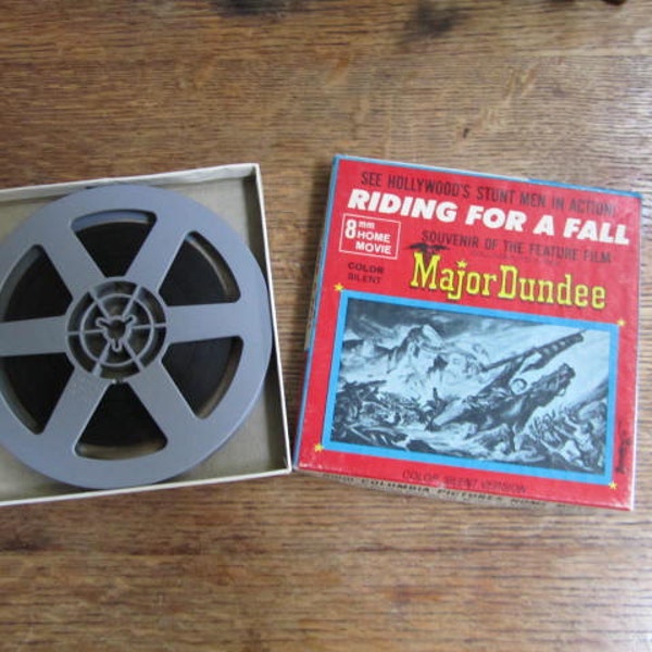 8mm Movie boxed. "RIDING FOR A FALL" Hollywood's stunt men in action ... ....   Colour / Silent