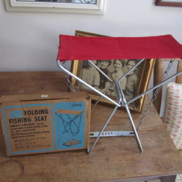 Vintage Sears Folding Fishing Seat in original box