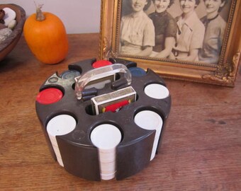 Vintage Poker chip caddy complete.