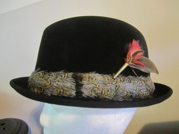 Vintage Knox Fedora with Feather Hat Band. Origin
