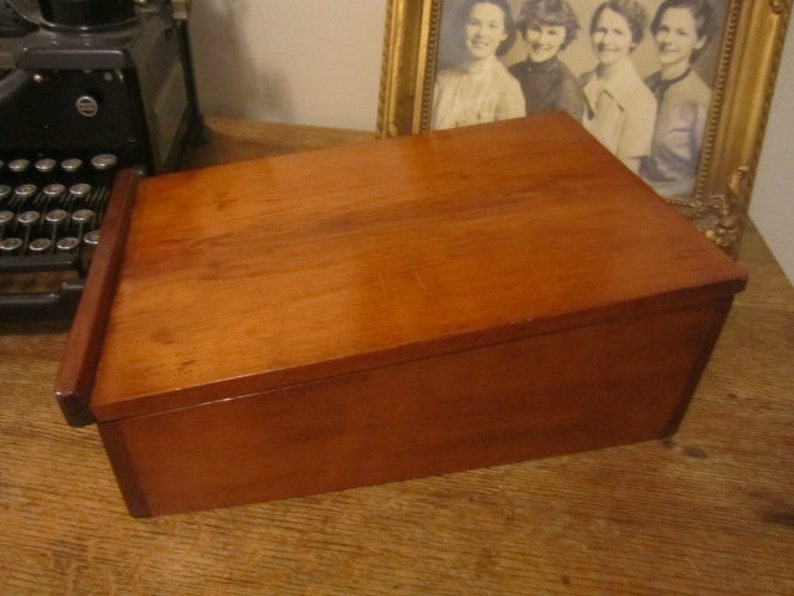 Antique Lap Desk Writing Vintage Tabletop Sloping Pencil Holder Envelope Slot And Paper Storage