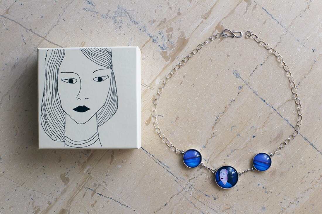 abstract art wearable art BEAUTIFUL ART NECKLACE ~ blue and white necklace art jewelry unique necklace silver jewelry glass pendant