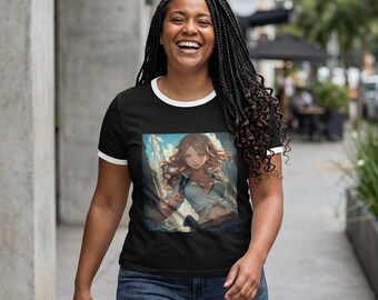 Waifu Brand Women's Ringer Tee | Anime Logo Ringer Shirt