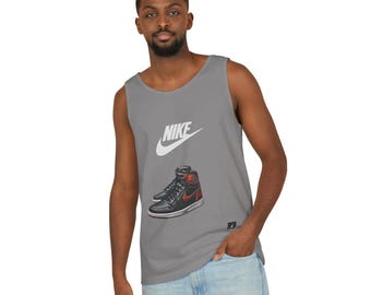Black Red Air Jordan Sneaker Tank Top | Retro Shoe Illustration