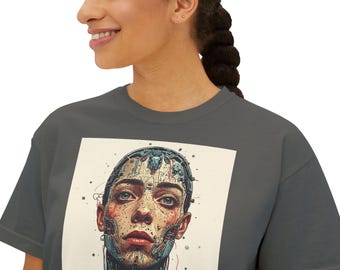 NEW ** Cyborg Punk Brand Women's Boxy Tee | Futuristic Cyborg punk Graphic Tee