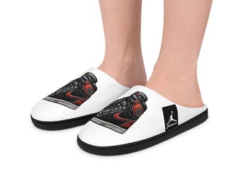 Retro Black Red J's Indoor Slippers | Men's Indoor Slippers
