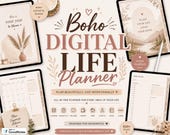 Boho Digital Life Planner for GoodNotes Hyperlinked Digital Planner iPad Planner Daily Weekly Monthly Planner Neutral Aesthetic Planner