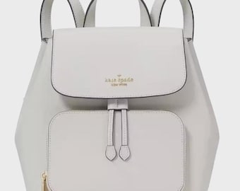 Kate Spade New York Kristi Medium Flap Backpack KA695 Leather Gray.