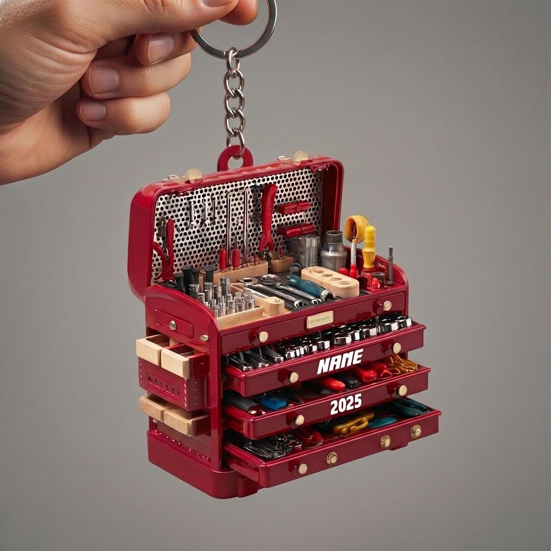 Custom Toolbox Keychain, Personalized Acrylic Keychain, Mechanic ...