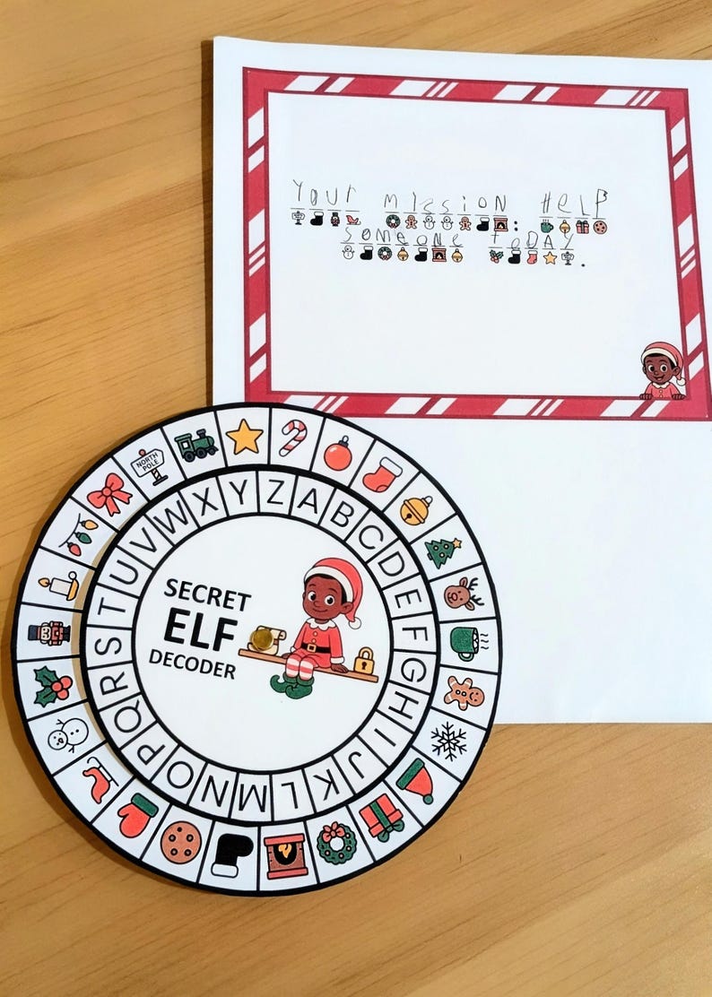 Secret Message Generator + Elf Decoder Wheel | Printable Elf Cipher ...