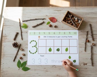 Nature Number Mats 1 to 10 | Montessori Maths | EYFS | Homeschool Counting Activities