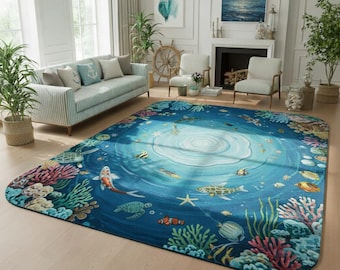 Ocean Vortex Teppich, Meereswelt, Wohnzimmer Dekor