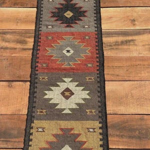 Wollteppich Kelim 70x250: Handgewebter Teppich Läufer