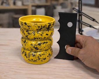 Pottery Rib Tool for Mugs, Cups & Vases for Wheel Throwing | 5 Sizes | “The Fumzi”
