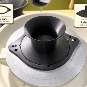 Pottery Chuck Baseplate | Interlocking Base for Chuck Heads and Bats | Left & Right Handed Lock | Fits 10 Bat Pins | Base Only