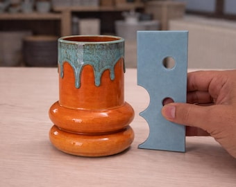 Pottery Rib Tool for Mugs, Cups & Vases for Wheel Throwing | 5 Sizes | "Memphi two"