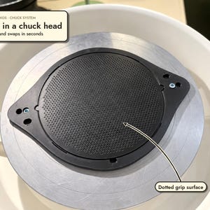 Sistema de plato giratorio reversible para cerámica / Plato giratorio maestro de 2 pines con 3 placas / Compatible con tornos Shimpo, Brent, Skutt y la mayoría de los tornos de 10 pulgadas / Sistema de mandril Sture