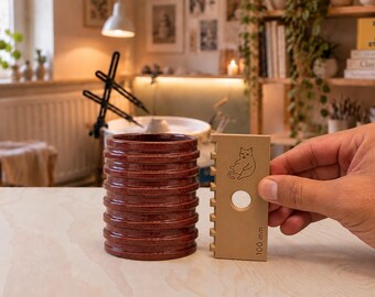 Pottery Rib Tool for Mugs, Cups & Vases for Wheel Throwing | 5 Sizes | "Pixel"