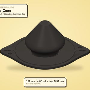 Mandrino a cono a cupola per la rifinitura di ceramiche / Mandrino intercambiabile per tazze, ciotole e aperture strette / Compatibile con la piastra di base del mandrino Sture