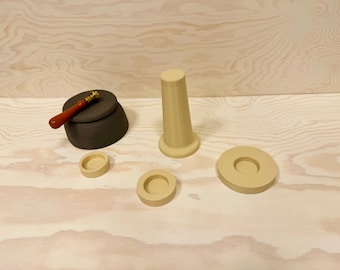 Pottery Stamp Support Tool – Ceramic Pressing Base with 4 Heads